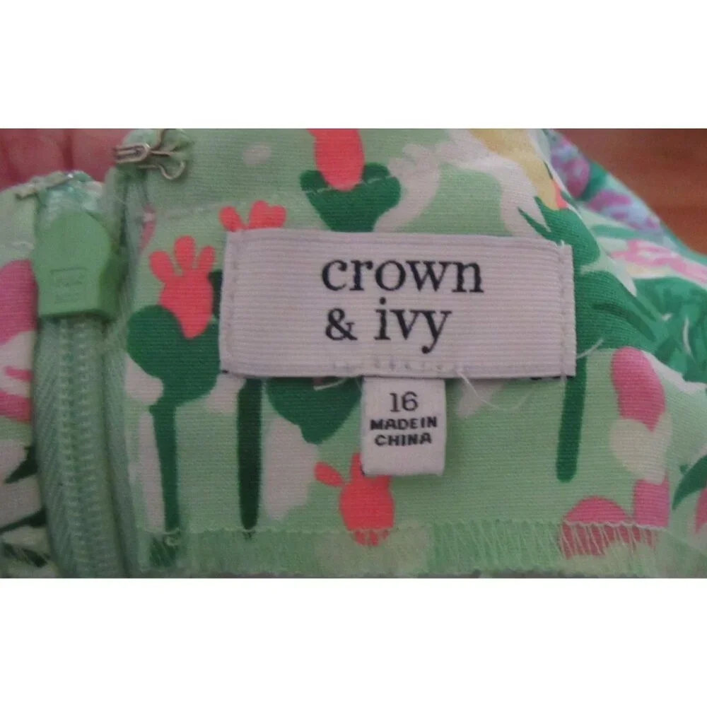New w Tags, Crown & Ivy Bunny Floral Sleeveless Dress Size 16 - Picture 8 of 8